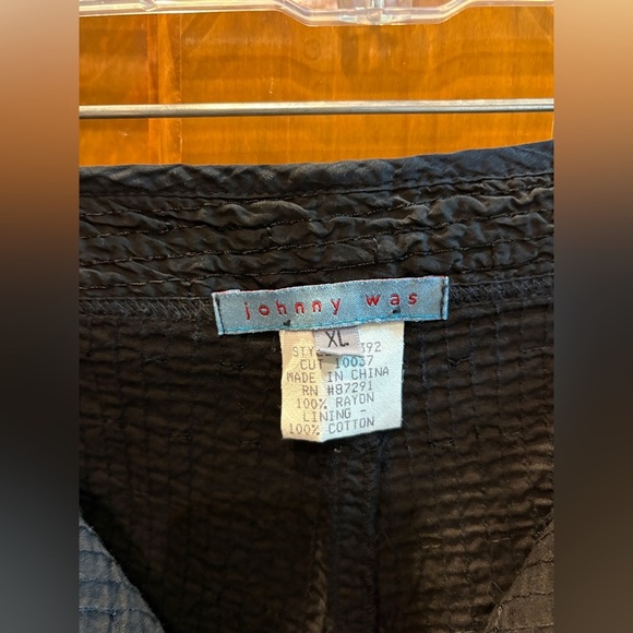Johnny Was Women’s Black Seersucker Wide Leg Dress Pants Size XL - Picture 4 of 8